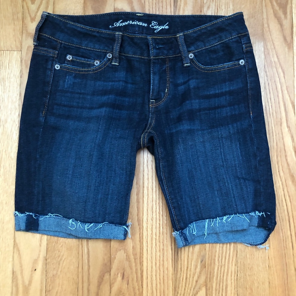 Distressed Bermuda Jean Shorts
